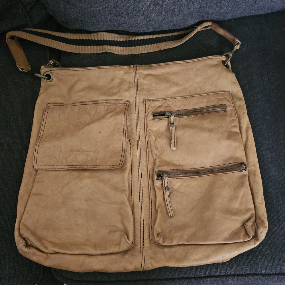 Buttery soft leather messenger bag